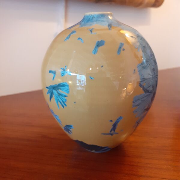 Soliflore en céramique à effet de cristallisation