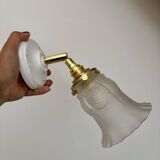 Vintage frosted glass tulip wall lamp