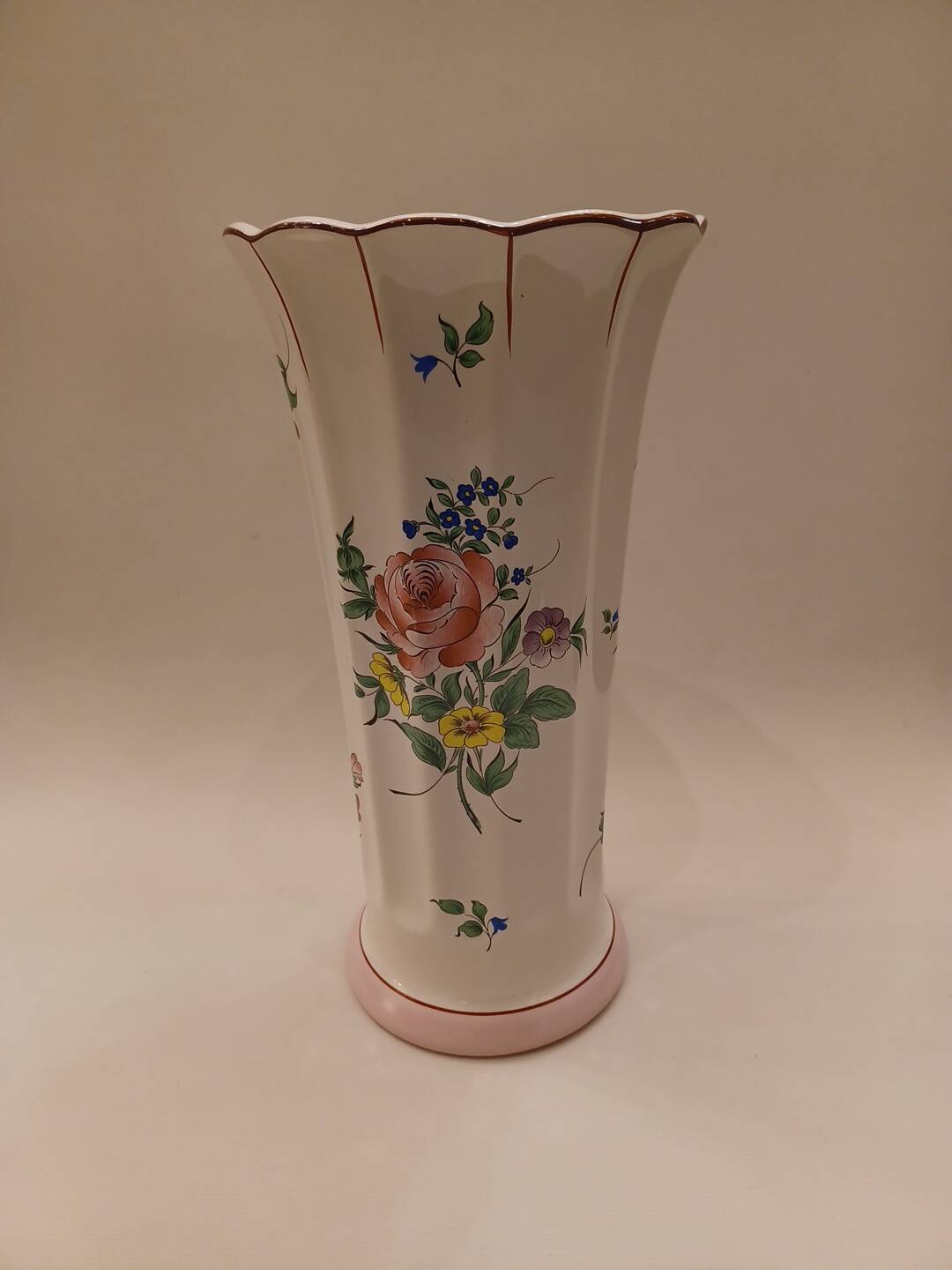 Large Luneville earthenware vase 35 cm, circa 1950.