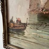 Oil on canvas "Italian Port"