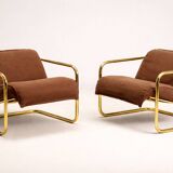 Pair of tubular armchairs, 1970s–1980s, Czechoslovakia
