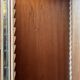 Mid-century wardrobe from the 1960s in wood, with a chevron front and tapered legs.