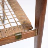 Serving Trolley Made In Rosewood With Wicker Shelf By Johannes Andersen For CFC Silkeborg From 1950s