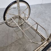Chromed faux bamboo bar cart, Orsenigo Italy, 1970s