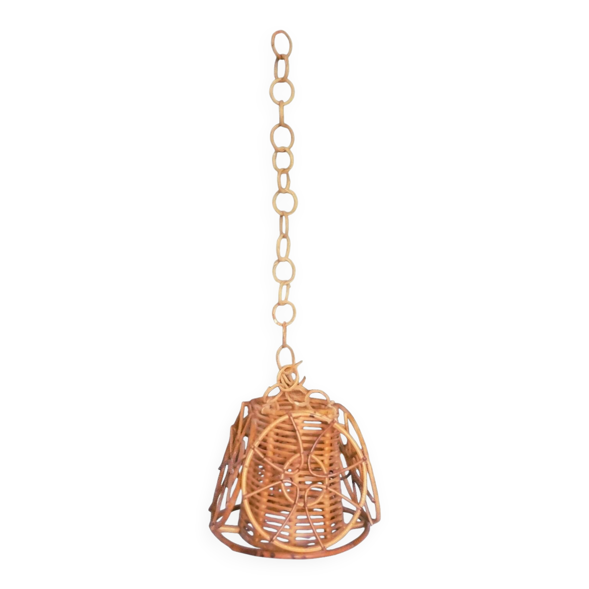 60s rattan pendant light