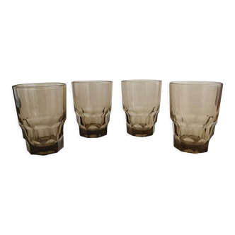 4 vintage water glasses