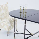 Maison Jansen table à manger Royal extensible laque noire 1960