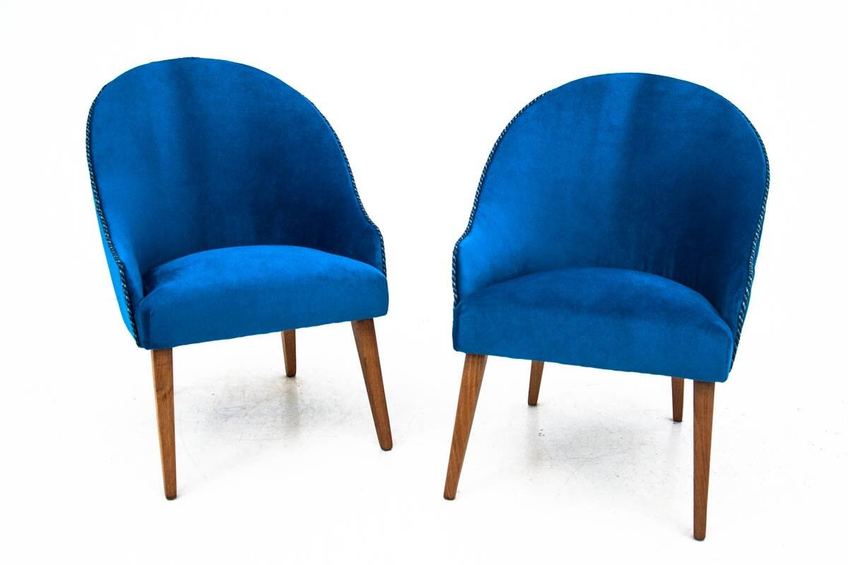 A pair of club armchairs, Poland, 1960s