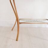 Console - table basse - laiton et verre - vintage.
