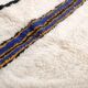 Handwoven natural wool rug with colourful patterns, size 1.4/2.6 m.