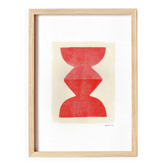 Peinture sur papier "Totem" rouge signée Eawy