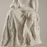 Gertrude Bret, Woman Sitting, 1900s, plaster sculpture