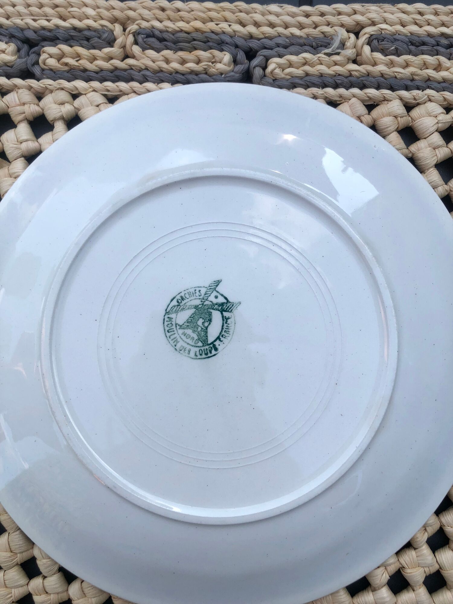 Set of 6 vintage desert plates Moulin des loups Orchies