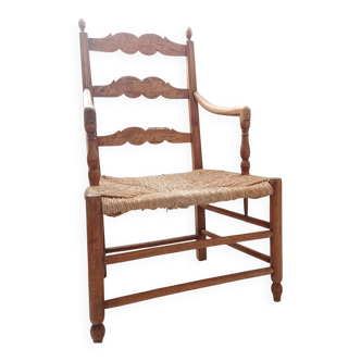 Fauteuil campagne paillé
