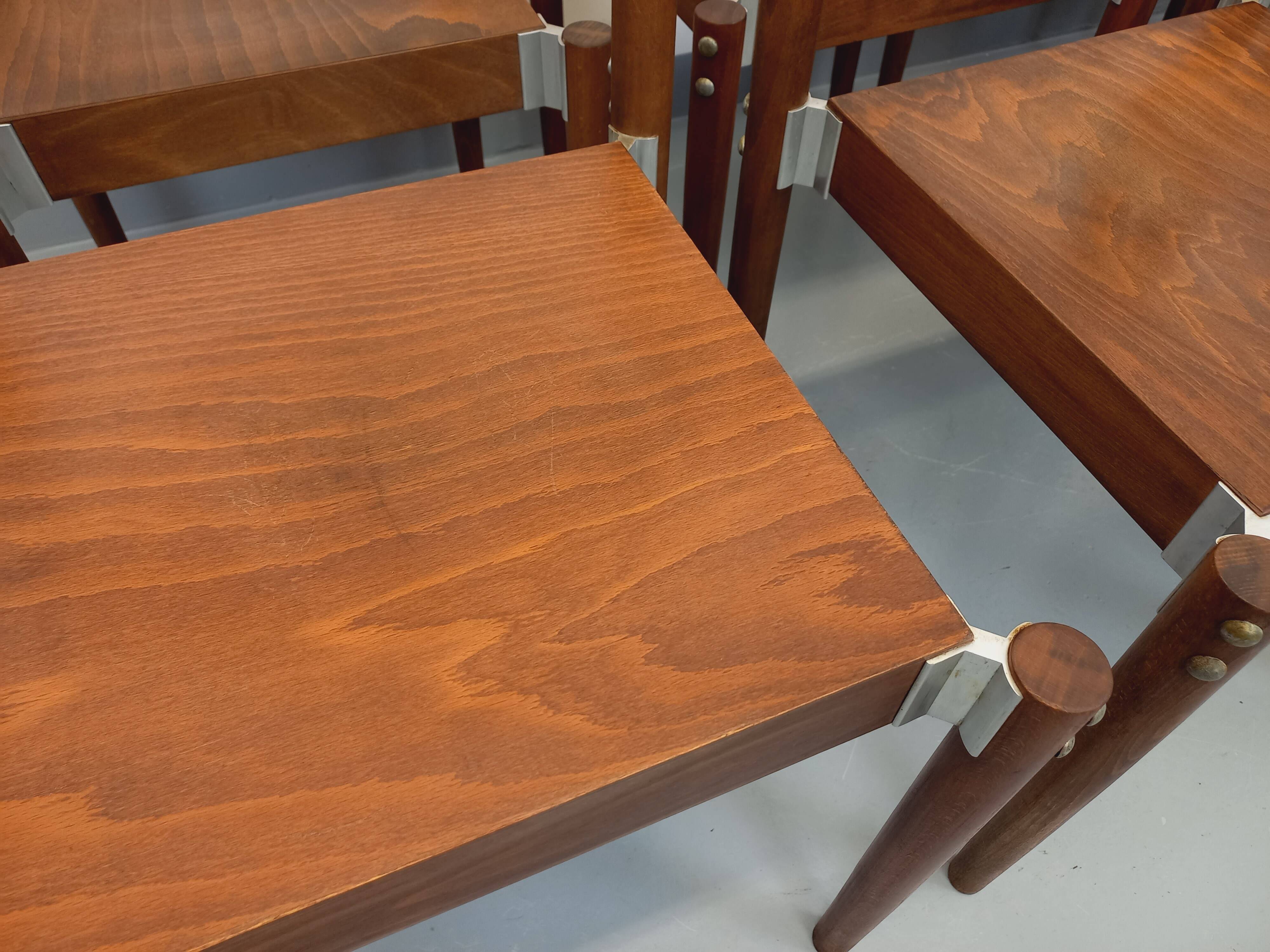 Set of 8 stackable chairs from the Czech manufacturer Bukoza