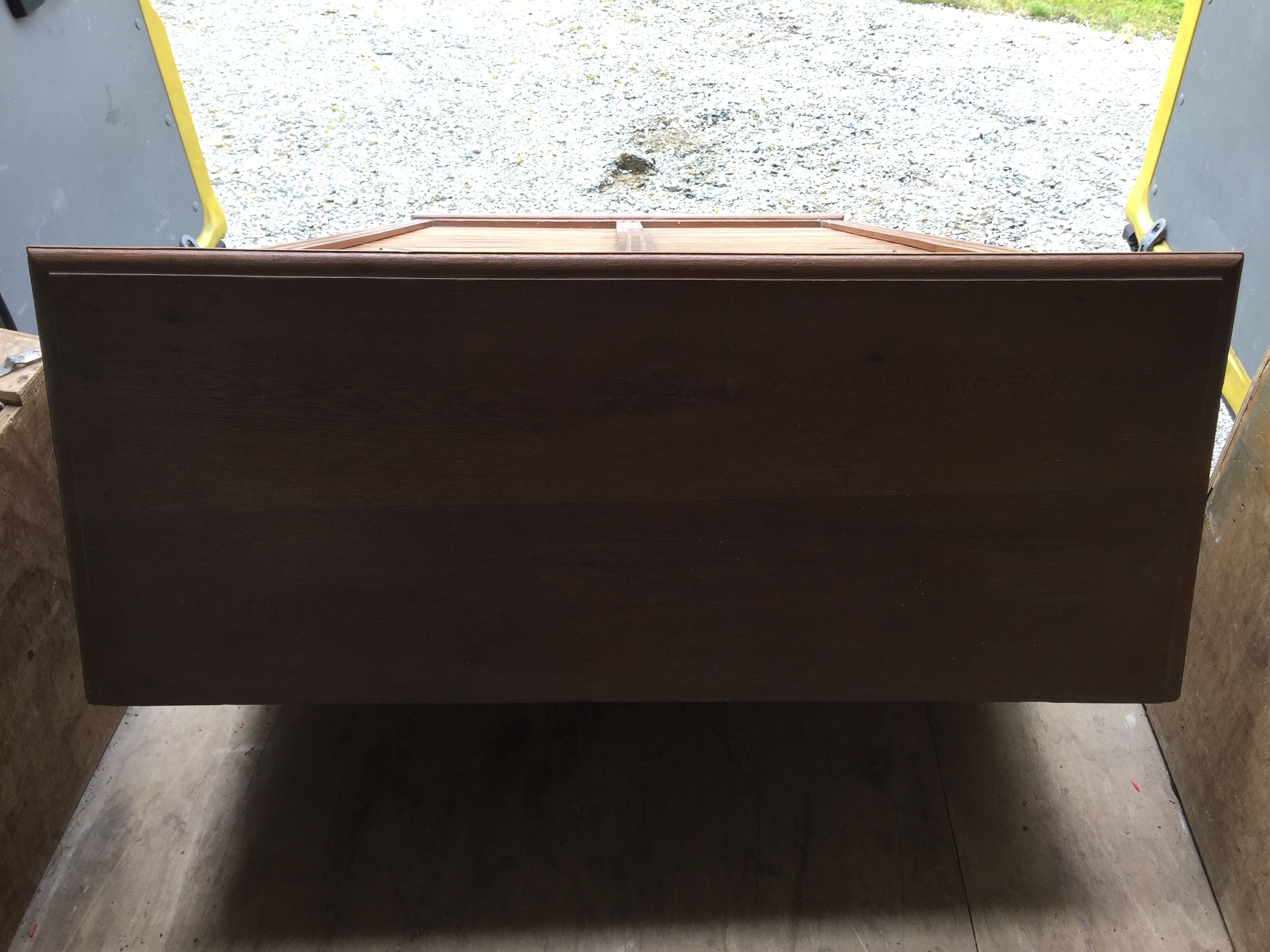 Oak double curtain workshop cabinet