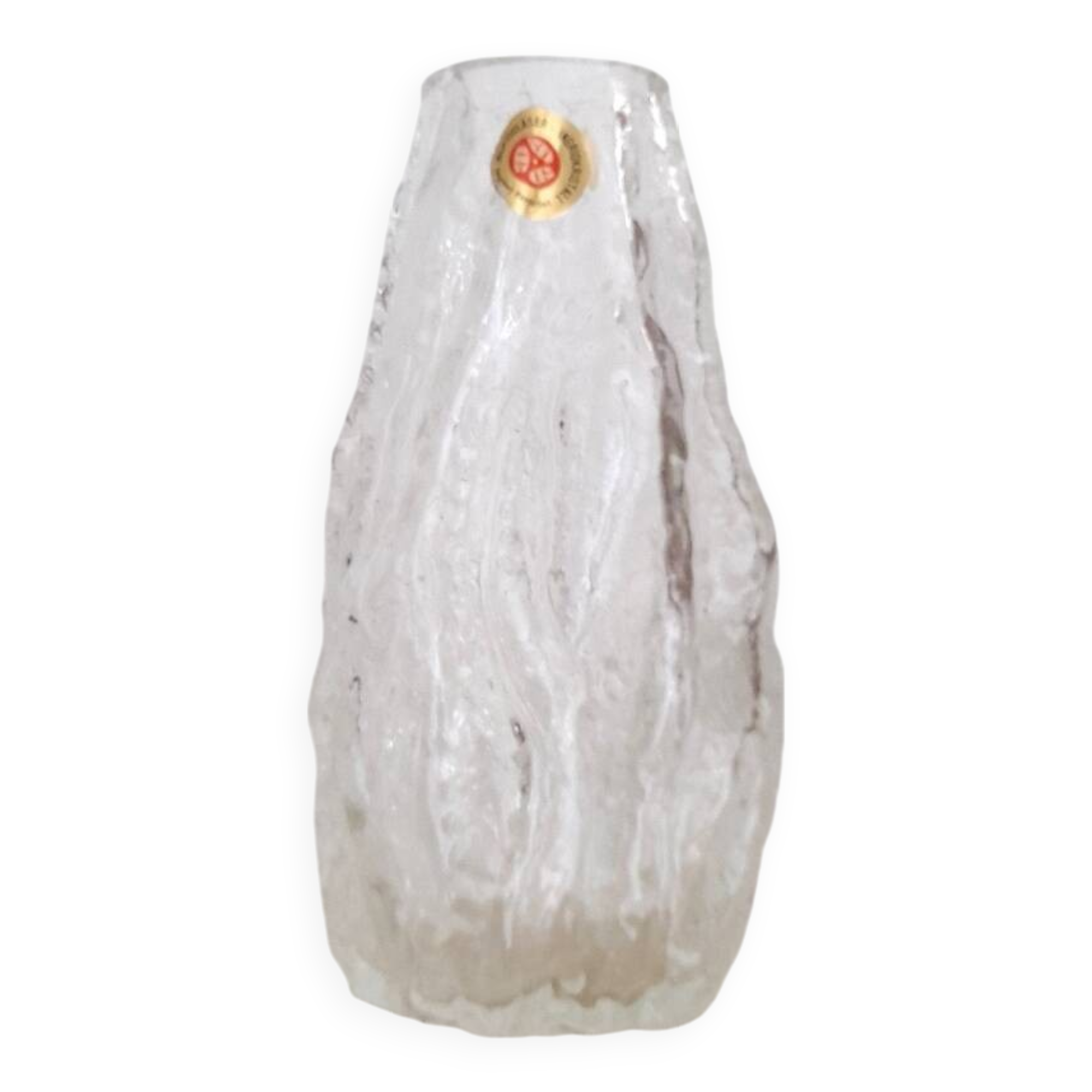 Ingrid glass ice block vase, 70s