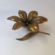 Golden metal lotus flower table ashtrays