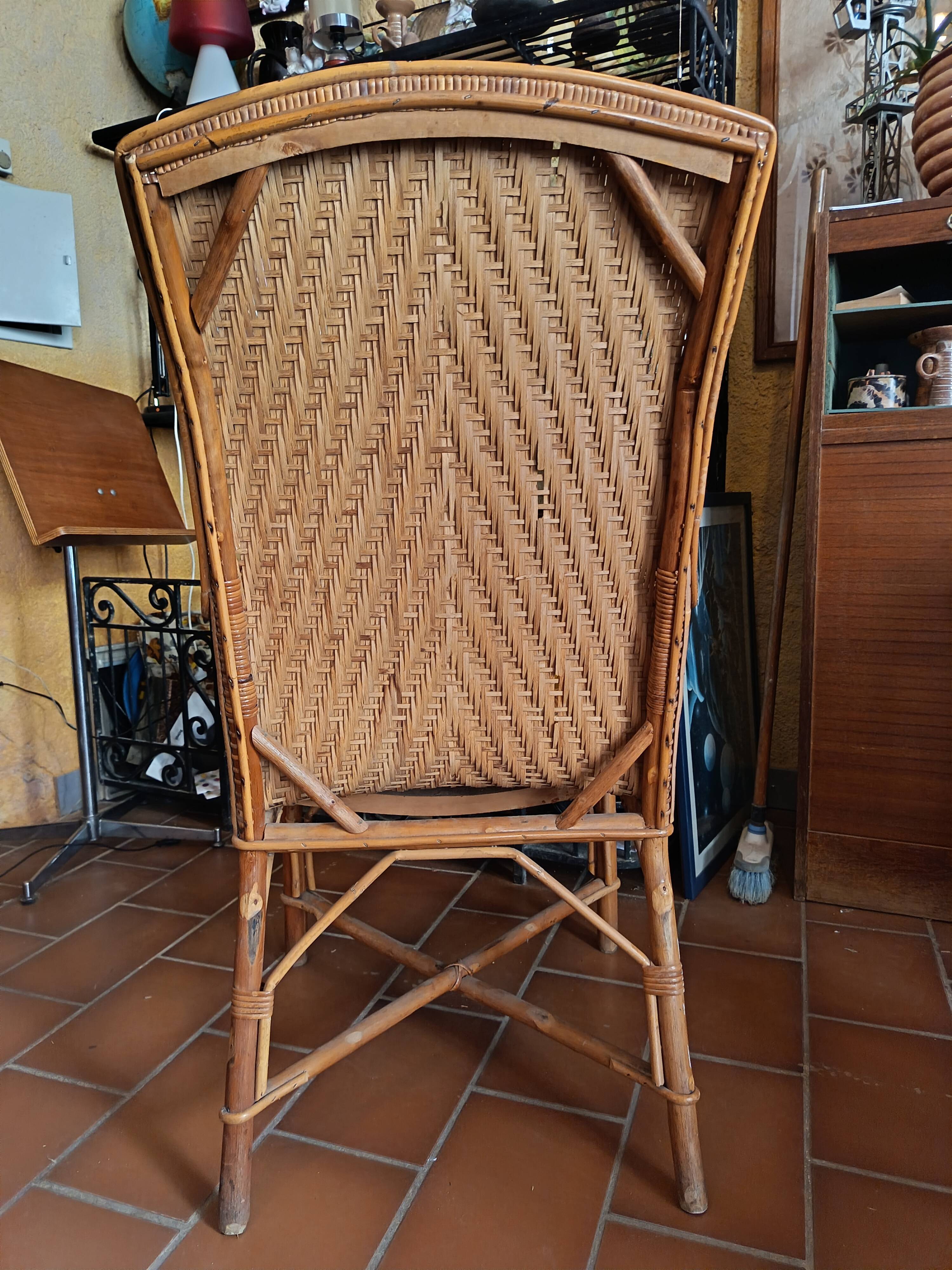Vintage rattan armchair