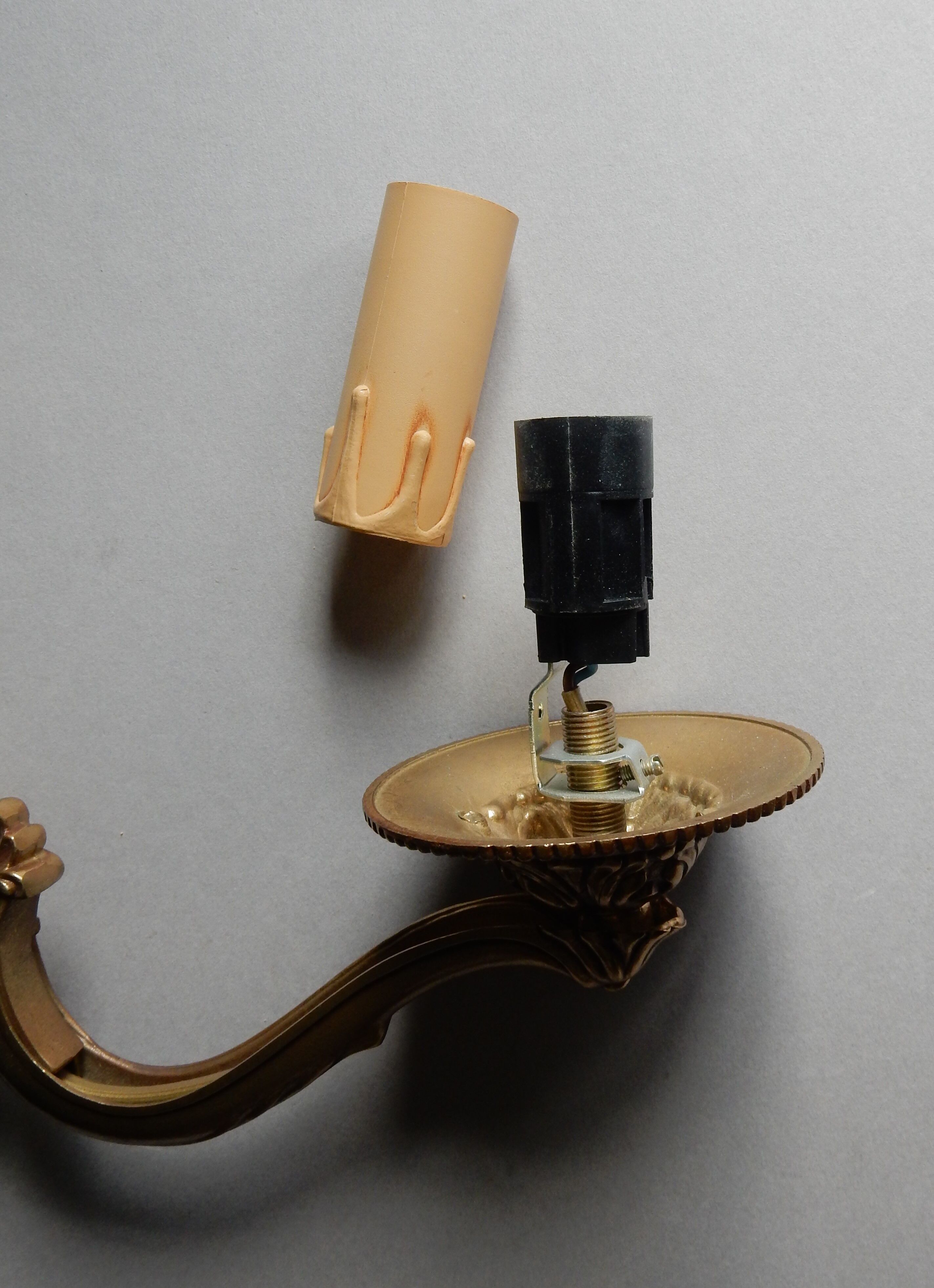 Brass wall lamp chandelier a flame
