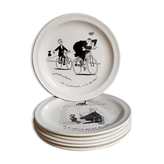 Six talking plates of Saint-Clément illustrated by Jacques Faizant