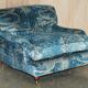 Pair of custom Howard love seat armchairs in Mulberry Lemond silk velvet.