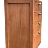 Vintage chest of drawers in solid raw wood from 1950