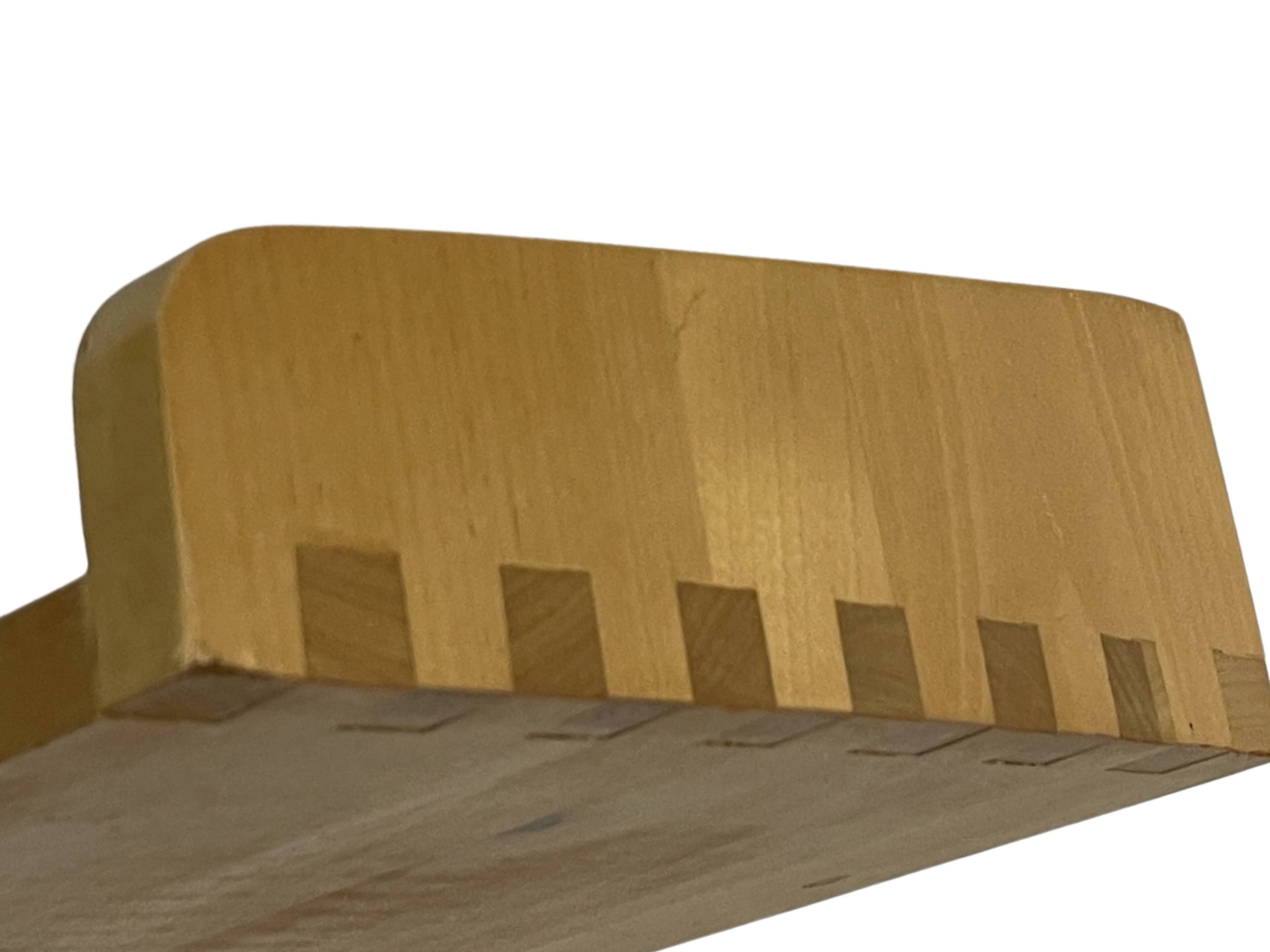 Vintage wooden wall shelve rack bookshelf in pinewood