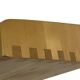 Vintage wooden wall shelve rack bookshelf in pinewood