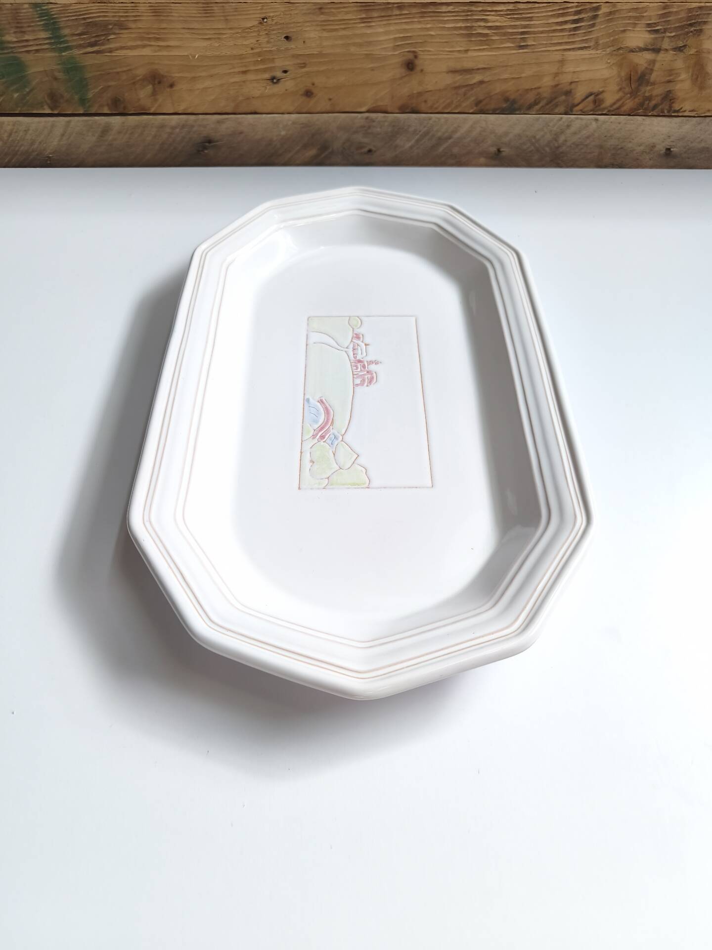 Plat long Niderviller modèle champêtre vintage