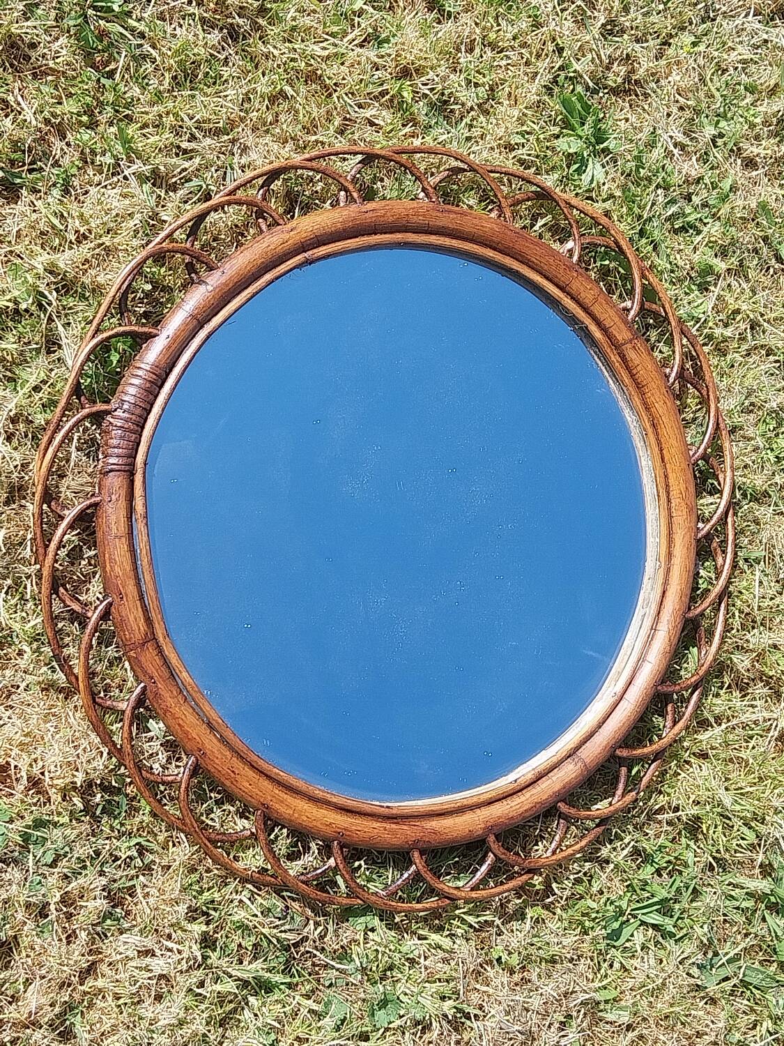 Rattan mirror