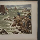 Lithograph by Henri Rivière In the Noroît Wind - The Mosses