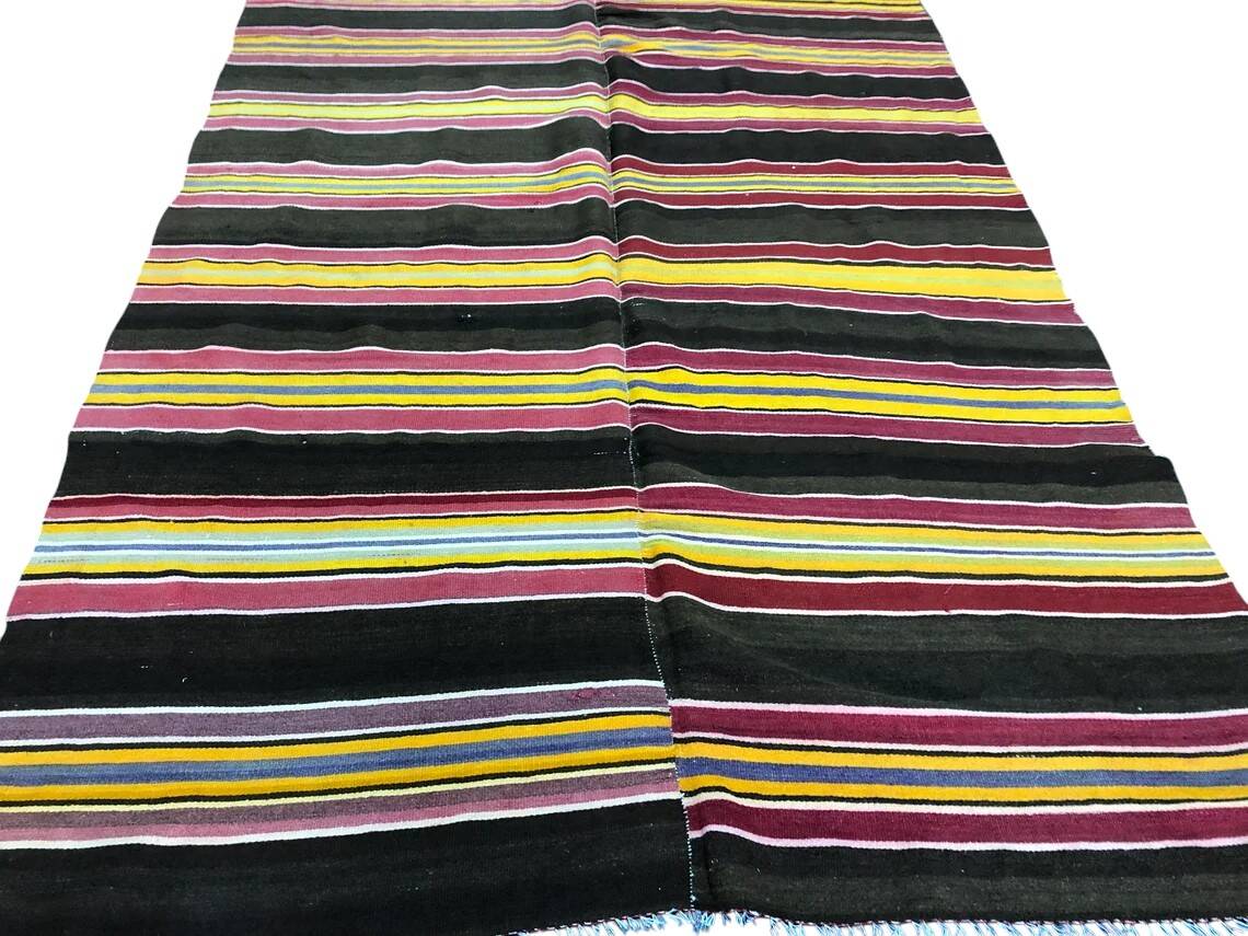 Vintage Handwoven Tribal Kilim Rug