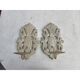 Pair of cerused wood and iron wall lights