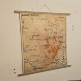 Geography map school map Jura and Massif Central