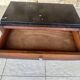 Art Deco bedside table in walnut, black marble top, circa 1920.