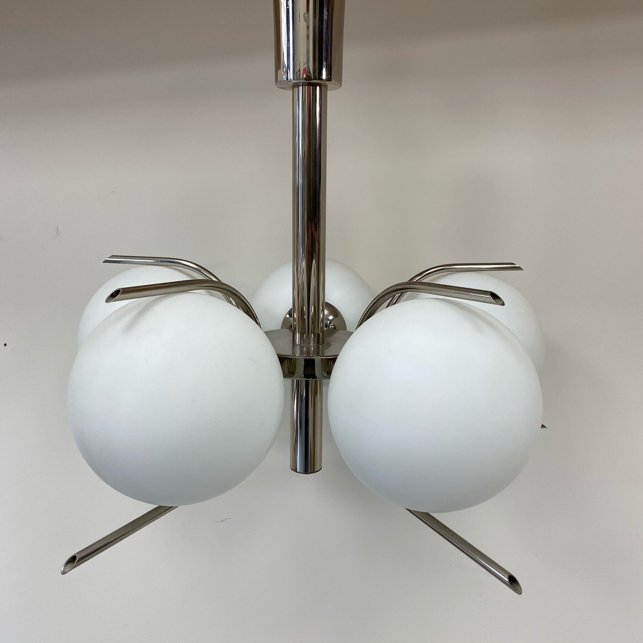 Suspension 5 globes in opaline