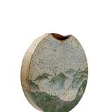 Pierre Devie, Mid-century modern green ceramic solifleur vase, France 1980