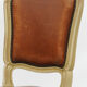 Série de 4 chaises cuir marron de style Louis XV