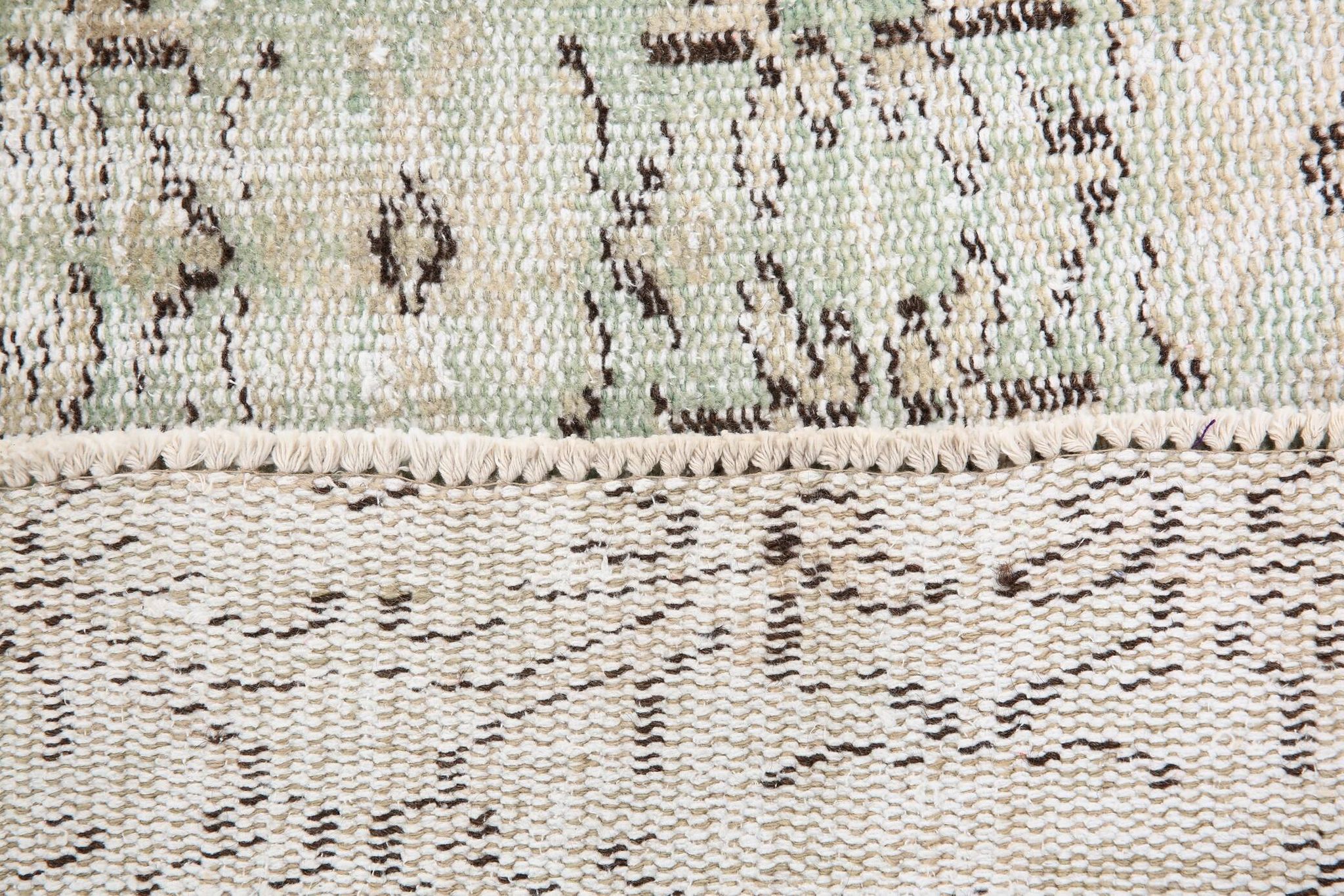3x9 Shades Of Light Green & Black Vintage Runner Rug, 81x275Cm