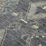 Hand-Knotted Turkish Contemporary 251 cm x 296 cm Blue Wool Carpet