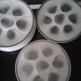 Set of 9 plates of oysters belons