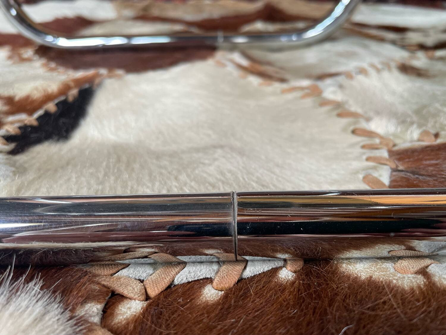 Chrome and smoked glass side table 1970