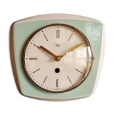 Horloge céramique vintage pendule murale silencieuse "Elbor vert céladon"
