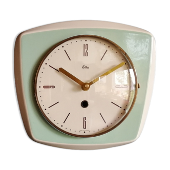 Vintage ceramic clock silent wall clock "Elbor green celadon"