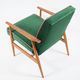 Vintage armchair, fully renovated, 1970s, green bottle velvet, pink edge
