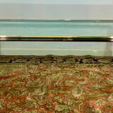 Glass coffee table, chromed steel, Design Italy 1960