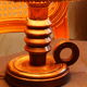 Vintage turned wooden candle holder lamp
