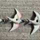 Trio oiseaux en porcelaine vintage pour décoration  murale