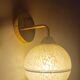 Art Deco wall light pink ball in Clichy glass with silver edging